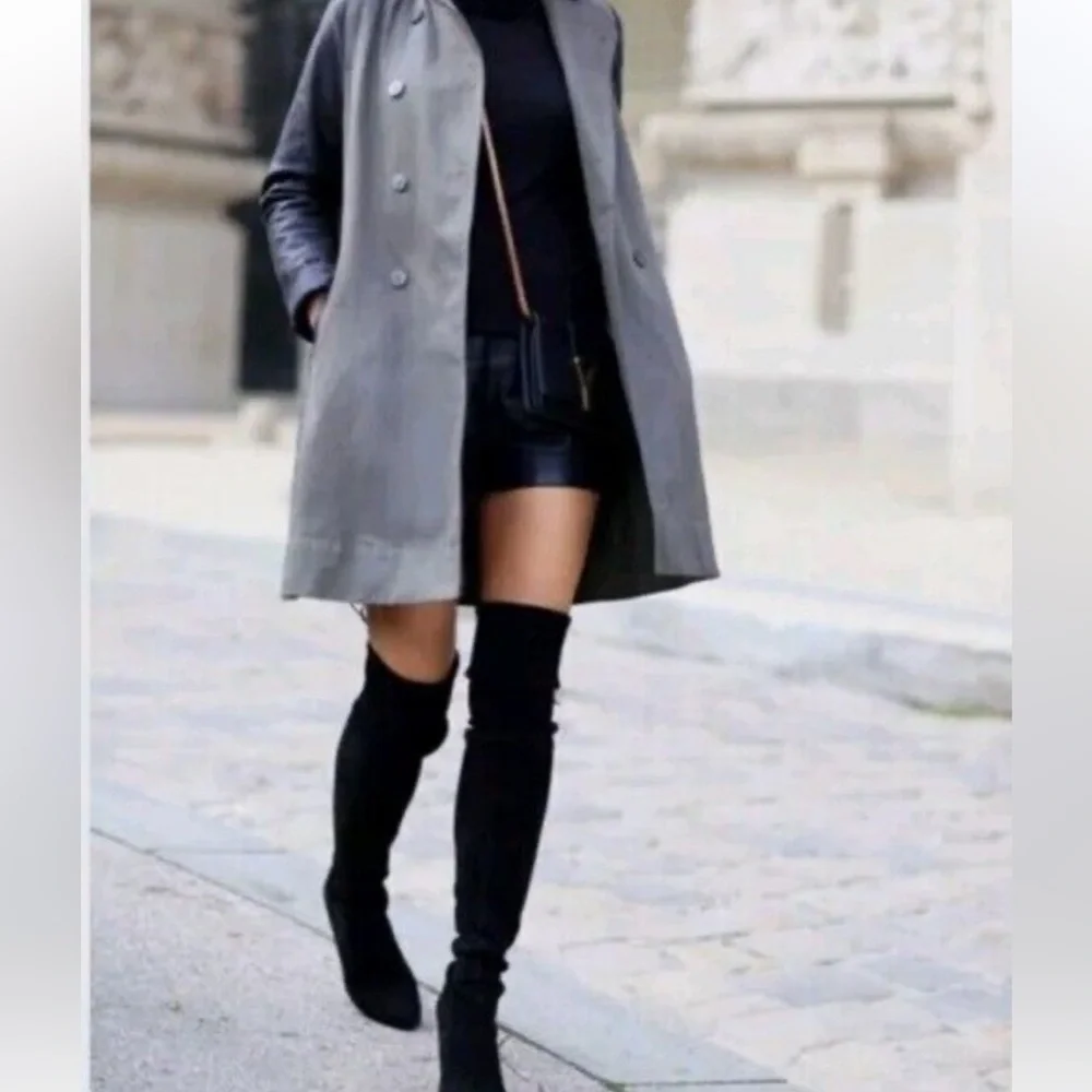 Stuart Weitzman Daphne over the knee black suede boots
